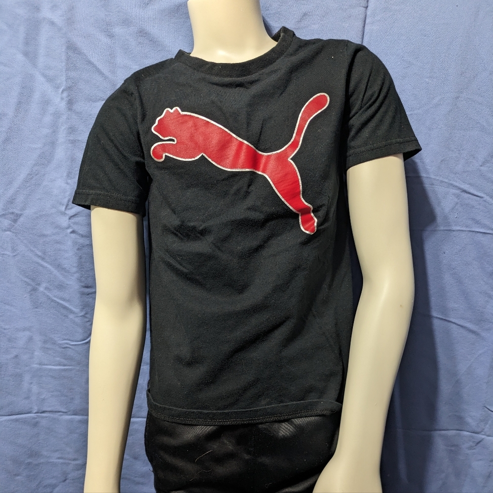 Puma Black T-Shirt with Red Logo